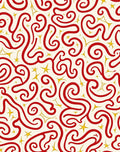 Crimson Swirls with Golden Stars Rug