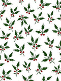 Green Holly Christmas Berry Sprigs Rug