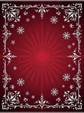 Deep Red Burst Snowflake Frame Rug