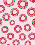 Red Green Ringed Circular Holiday Rug