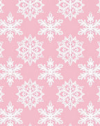 White Snowflake Pink Pastel Overlay Rug