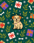 Cute Puppy Gifts Festive Holiday Garland Rug