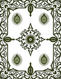 Dark Green Ornate Floral Medallion Rug