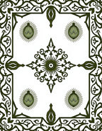 Dark Green Ornate Floral Medallion Rug