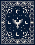 Celestial Phoenix Moon Stars Navy Rug