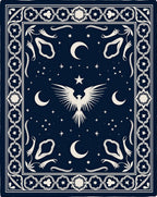 Celestial Phoenix Moon Stars Navy Rug