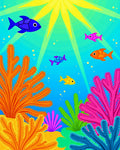 Vibrant Coral Reef Fish Collection Rug