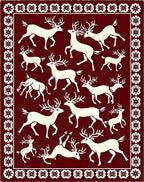 Crimson Deer Herd Border Rug