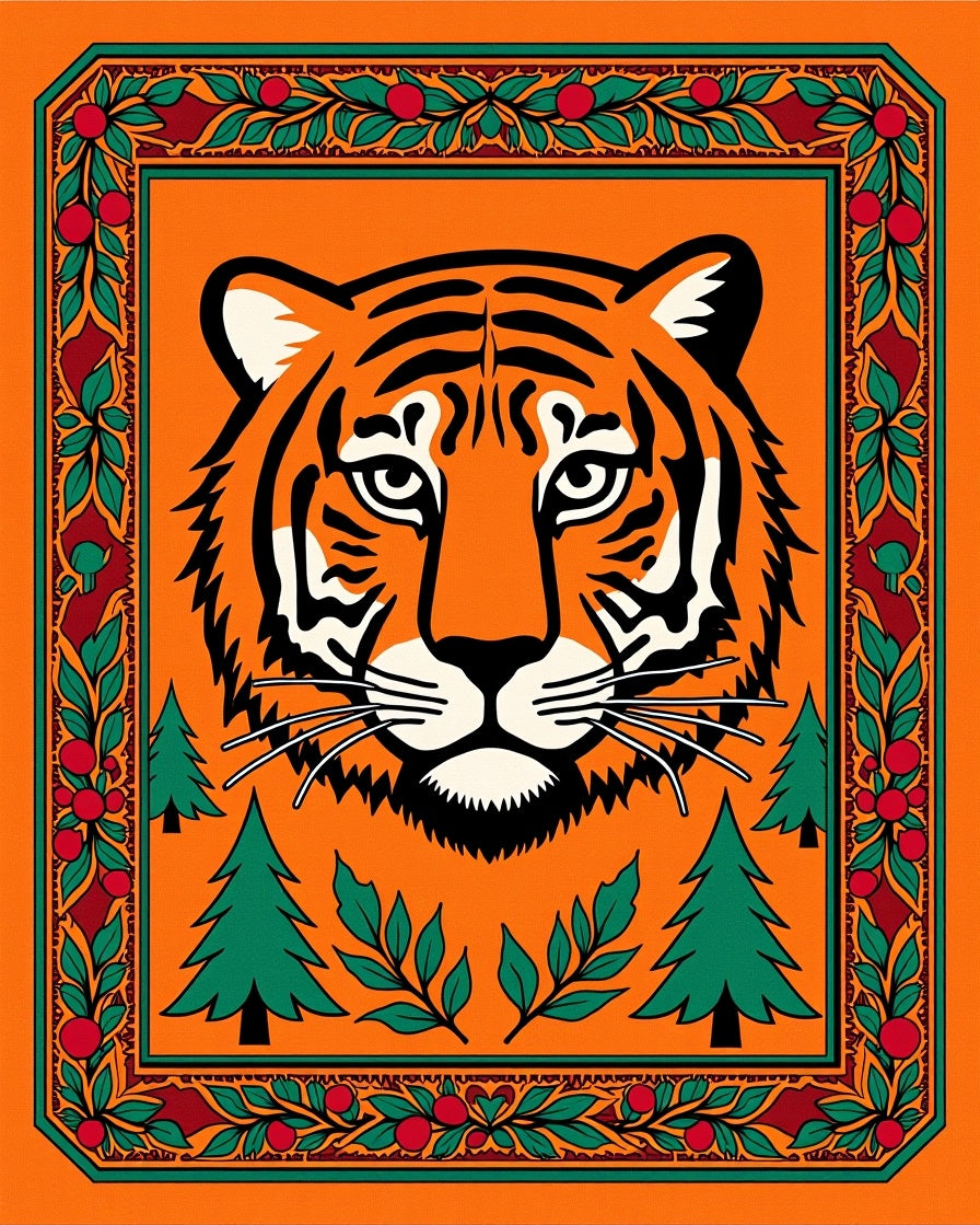 Bold Tiger Forest Frame Rug