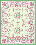 Sweet Pink Floral Art Nouveau Rug