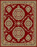 Rich Crimson and Gold Floral Medallion Rug