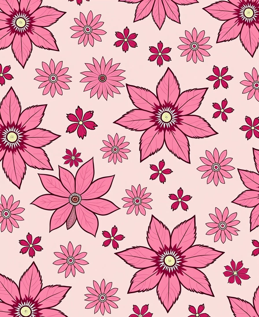 Pink Floral Collage Background Rug
