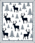 Winter Forest Deer With Pine Trees Rug