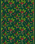 Dark Green Holly Berry Garland Rug
