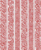 Red Swirling Abstract Vertical Stripes Rug