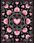 Pink Hearts Folk Art Medallion Rug