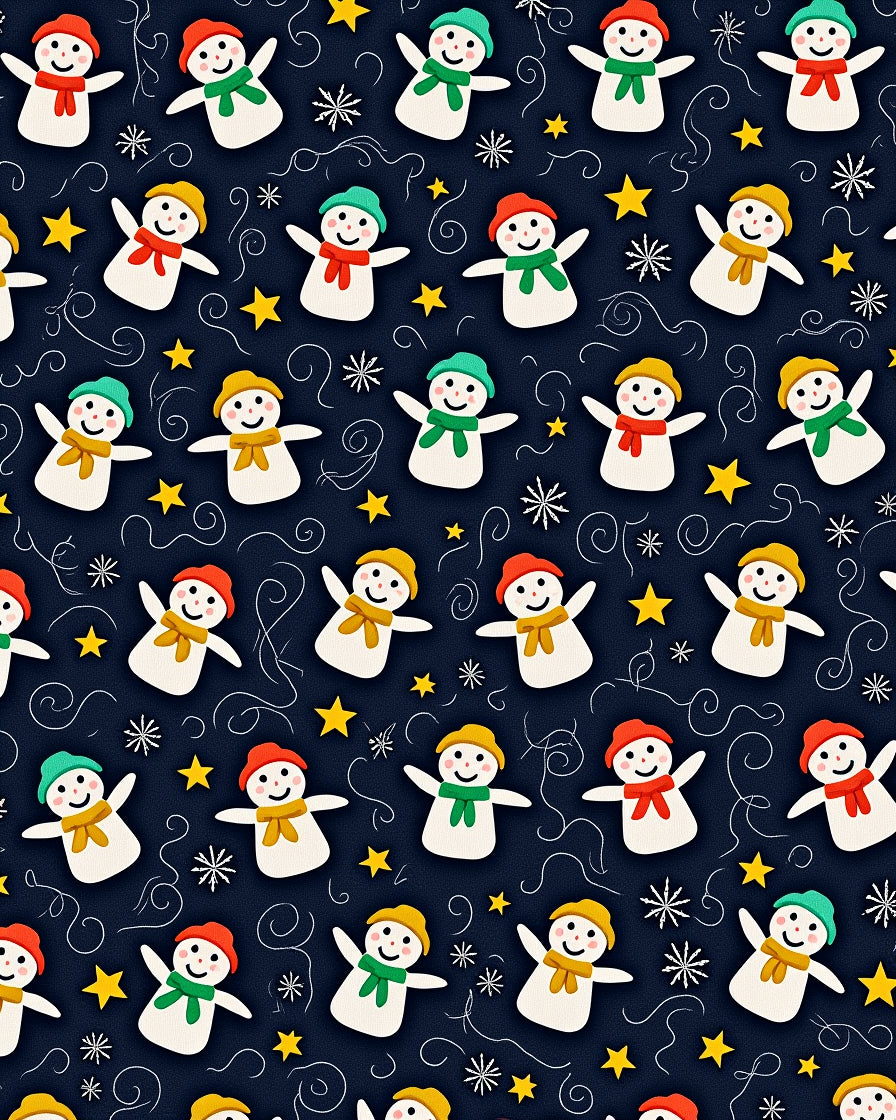 Cute Snowman Winter Stars Background Rug