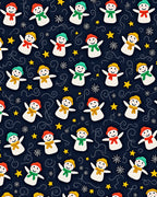 Cute Snowman Winter Stars Background Rug