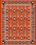 Terracotta Floral Shield Medallion Rug