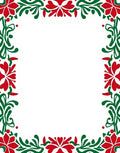 Folkloric Red Green Floral Border Rug