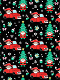 Jolly Santa Red Truck Christmas Tree Rug