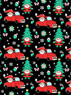 Jolly Santa Red Truck Christmas Tree Rug