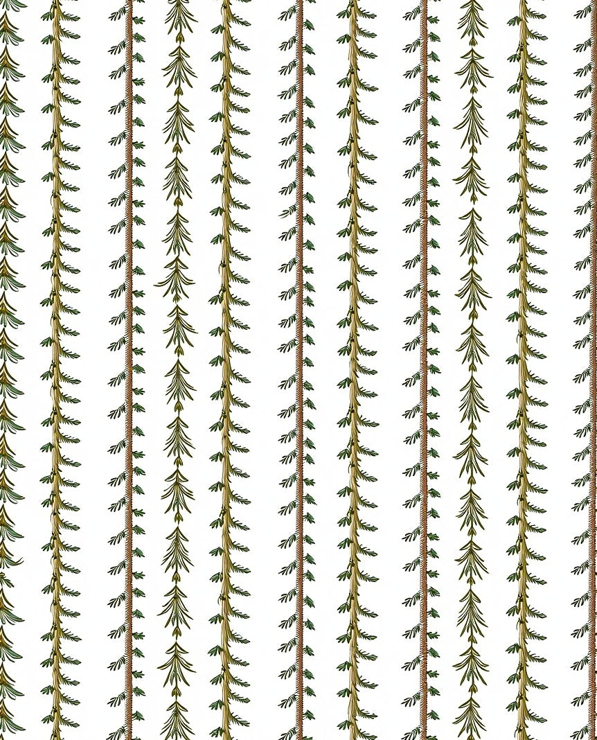 Vertical Green Pine String Garland Rug
