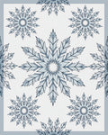 Winter Blue Snowflake Medallion Rug