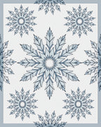Winter Blue Snowflake Medallion Rug