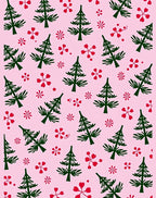 Pink Green Red Pine Cluster Rug