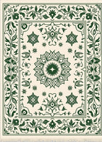 Deep Forest Bloom Mandala Tapestry Rug