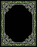 Elegant Light Green Foliage Scroll Border Rug