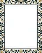 Emerald Green Golden Foliage Border Rug