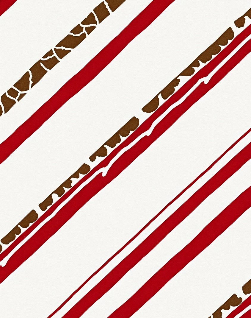 Red Brown Diagonal Stripe Texture Rug