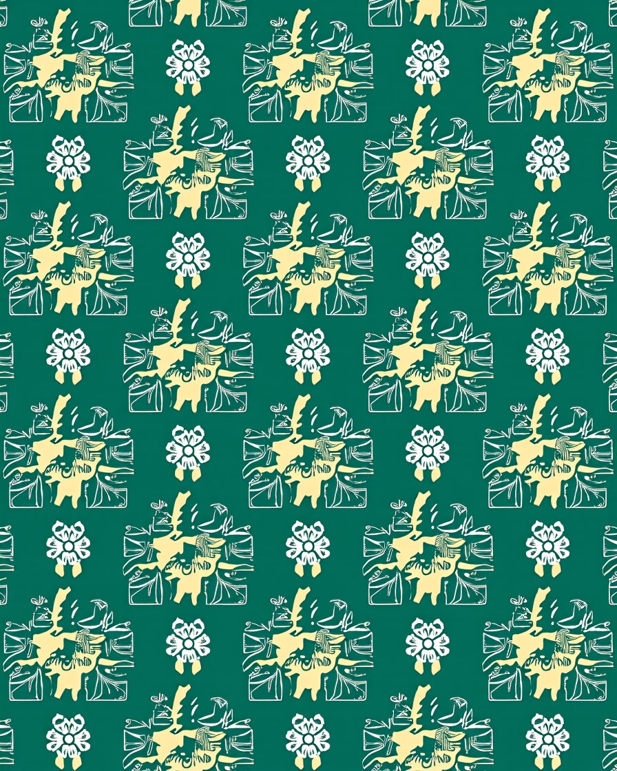 Teal Yellow Botanical Square Abstract Rug
