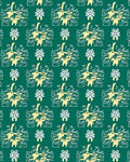 Teal Yellow Botanical Square Abstract Rug