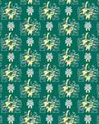 Teal Yellow Botanical Square Abstract Rug