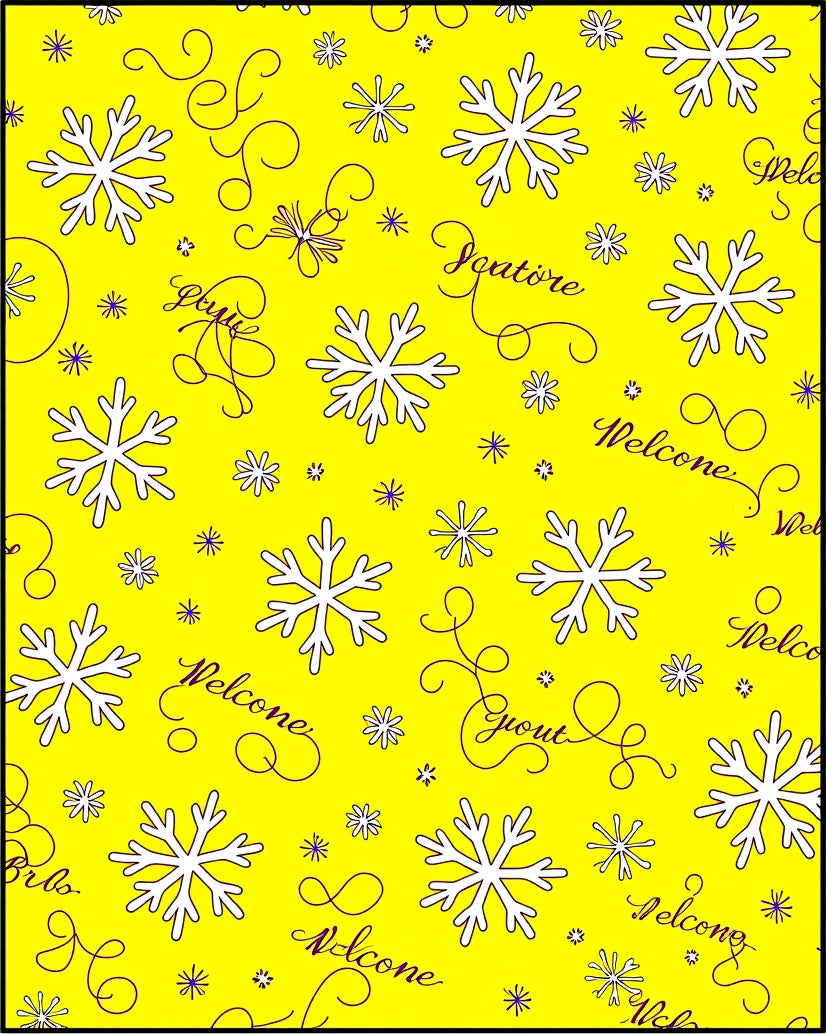 Bright Yellow Snowflake Welcome Rug