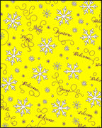 Bright Yellow Snowflake Welcome Rug