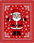 Jolly Santa Claus Snowflake Holiday Rug