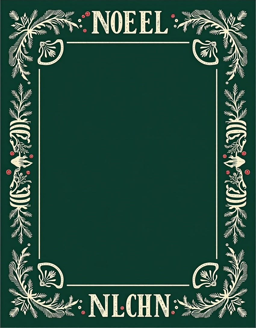 Emerald Noel Floral Border Rug