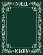 Emerald Noel Floral Border Rug