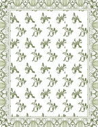 Sage Green Floral Sprig Garland Rug