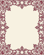 Ornate Floral Vine Border Rug