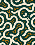 Emerald Cream Gold Swirling Abstract Rug