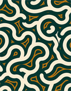 Emerald Cream Gold Swirling Abstract Rug