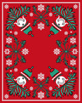 Red Festive Winter Snowflakes Element Rug
