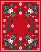 Red Festive Winter Snowflakes Element Rug