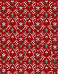 Red White Green Holiday Tree Medallion Rug