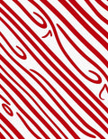 Bold Red Curved Stripes Rug